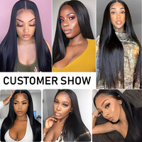 Grosir Pabrik Wig rambut asli Remy hd tanpa diproses, Wig rambut manusia 100% 36 38 40 inci
