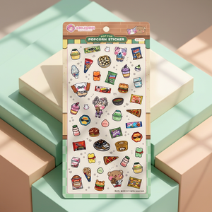 Sowony 3D Waterproof <b>PVC</b> Popcorn Stickers Sweet Snack Shop Korean Character Kids Stationery Cute Candy Kawaii Diary Decoration - Product Image 2