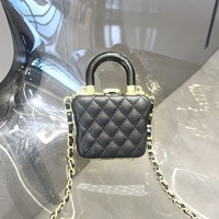 Sac à chaîne en diamant à carreaux 2025, porte-monnaie, porte-rouge à lèvres, style coréen, mode polyvalente, simple, sac de poitrine pour femmes