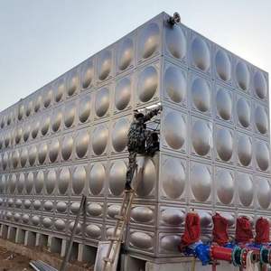 Capacidade quadrada modular do tanque de armazenamento de água de aço inoxidável 5000-50000 galões com bomba Tanque de água pressionado cúbico - Product Image 1
