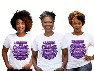 T-Shirt da Donna 'Leading The Change' 100% Cotone, Vestibilità Regolare, Collo Tondo, Manica Corta Casual, Tessuto Jersey Stampato, Design Sostenibile - Product Image 1