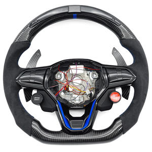 Volants pour <span class=keywords><strong>Volkswagen</strong></span> VW <span class=keywords><strong>Golf</strong></span> <span class=keywords><strong>8</strong></span> GTI <span class=keywords><strong>GTE</strong></span> POLO Passat TRoc avec écran LED, volant en fibre de carbone - Product Image 1