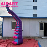 Tentacules de pieuvre gonflables roses, décorations de fête, animaux gonflables en forme de tentacules de pieuvre
