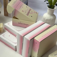 Boîtes d'expédition en carton ondulé esthétiques roses personnalisées, boîtes d'expédition imprimées mignonnes pour les petites entreprises, vêtements, cosmétiques, emballages