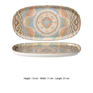 Plateau de service ovale Celest 21 × 11 cm H 1,6 cm Porcelaine fine de qualité supérieure Impression numérique Rinart - Product Image 3