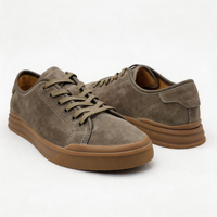 Chaussures décontractées rétro en daim faites à la main pour hommes - Style skate, confortables, tendance, toutes saisons, doublure en cuir de vachette