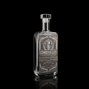 Logotipo personalizado etiquetado 100mL 200ml 500ml 750ml Botella de licor de vidrio glaseado transparente - Product Image 3