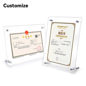 Tùy Chỉnh Acrylic Khung Ảnh Khung Giấy Chứng Nhận Gắn Trang Trí Khung Ảnh Bưu Thiếp Hiển Thị Khung - Product Image 1