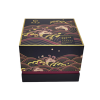 Boîte-cadeau de gâteau de lune de carton rigide de base de couvercle imprimé par conception de luxe pour le dessert pâtisserie biscuit gâteau impression offset avantage UV