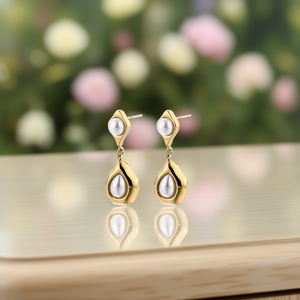 ต่างหูแฟชั่น DE PERLAS PE0520 สำหรับผู้หญิง เครื่องประดับคุณภาพสูง - Product Image 3