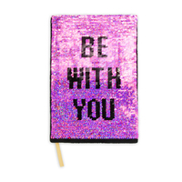 Carnet de notes à paillettes holographiques réversibles, couverture en velours écologique fabriquée à partir de matériaux durables