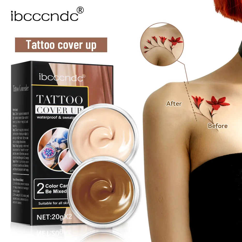 Ibcccndc टैटू कवर MakeupTemporary प्राकृतिक रौशन कवर टैटू पूर्ण कवरेज मुँहासे क्रीम हाथ फाउंडेशन