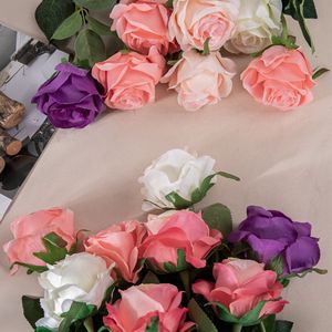 ดอกกุหลาบประดิษฐ์ CallaFloral ก้านเดี่ยว สีม่วง ชมพู ขาว สำหรับตกแต่งงานแต่งงาน ตกแต่งผนังดอกไม้ในร่ม ของตกแต่งอินสตาแกรม - Product Image 1