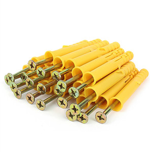Ancres murales en plastique jaune 3/16'' avec <span class=keywords><strong>vis</strong></span> en acier inoxydable, bouchon d'ancrage en nylon pour tuyau, boulon d'ancrage, <span class=keywords><strong>vis</strong></span> d'<span class=keywords><strong>expansion</strong></span> en acier au carbone - Product Image 6