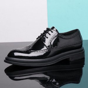Zapatos Oxford de Hombre de Charol con Punta Puntiaguda, Cordones, Suela de Goma, Suela Blanda, Zapatos de Vestir para Boda, Estilo Otoñal - Product Image 4