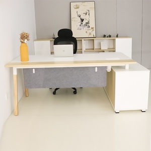 Meubles de bureau de haute qualité sur mesure, bureau en bois moderne en forme de L, bureau de direction en bois - Product Image 2