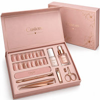 Coffret Cadeau Personnalisé pour Kit Ongles – Emballage Rigide de Luxe en Papier avec Insert pour Faux Ongles, Colle, Huile, Lime et Kits d'Outils de Manucure