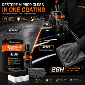 CARZONEX กราฟีนโค้ทติ้ง 28H 1000ml 130 °   วอเตอร์ แองเกิล มิเรอร์ ชายน์ 120GU อีซี่ ไวพ์ น้ำยาเคลือบกระจกแบบมืออาชีพ 10 ปี - Product Image 4