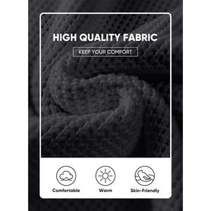 FOXA Men's Crewneck <b>Pullover</b> <b>Sweater</b> Waffle Knit Ribbed Edge Casual Loose Fit <b>Sweater</b> Standard Thickness 100% Acrylic - Product Image 4