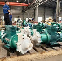 Pompe centrifuge magnétique en alliage fluoroplastique CQB40-25-160F, moteur antidéflagrant pour acide acétique, chlore liquide, acétone