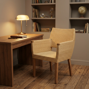 Midcentury Modern <b>Teak</b> Dining <b>Garden</b> <b>Chair</b> Tapered Legs Minimalist Design Home Office Outdoor Use Durable Hard Floor Surface - Product Image 1
