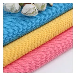 Breathable and Comfortable Double-sided Pique Mesh Cotton Clothing Fabric Fabric Solid Color Jersey Fabric Knitted 100% Cotton