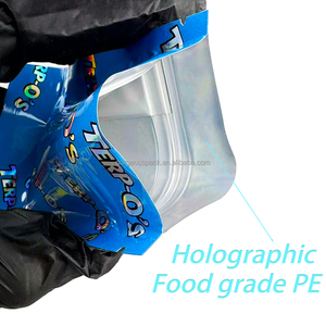 Sacs d'emballage personnalisés à fermeture éclair en plastique Mylar, feuille d'aluminium, fond plat, avec fermeture Ziplock, holographiques, laser, à fond stable - Product Image 3