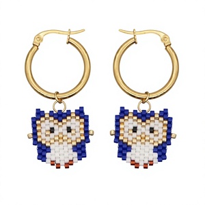 Pendientes de Aro con Cuentas de Flamenco Rosa Hechos a Mano, Chapados en Oro, Joyería de Fiesta para Mujer, Pendientes de Moda con Diseño Animal para Mujer - Product Image 4
