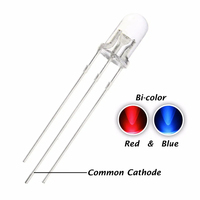 LED à anode cathodique commune, rond, type chapeau de paille, tricolore, 10mm 8mm 5mm 3mm