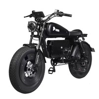 Bicicleta Eléctrica Himoto de 20 Pulgadas, 48v20a, Neumáticos Anchos, Modelo Black Warrior, Bicicleta de Nieve, Motocicleta Todoterreno para Adultos y Jóvenes, Super73