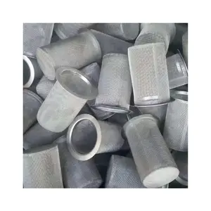 Filtro de malla de alambre 50 100 micras Cubo de filtro tejido de malla de alambre de metal de acero inoxidable