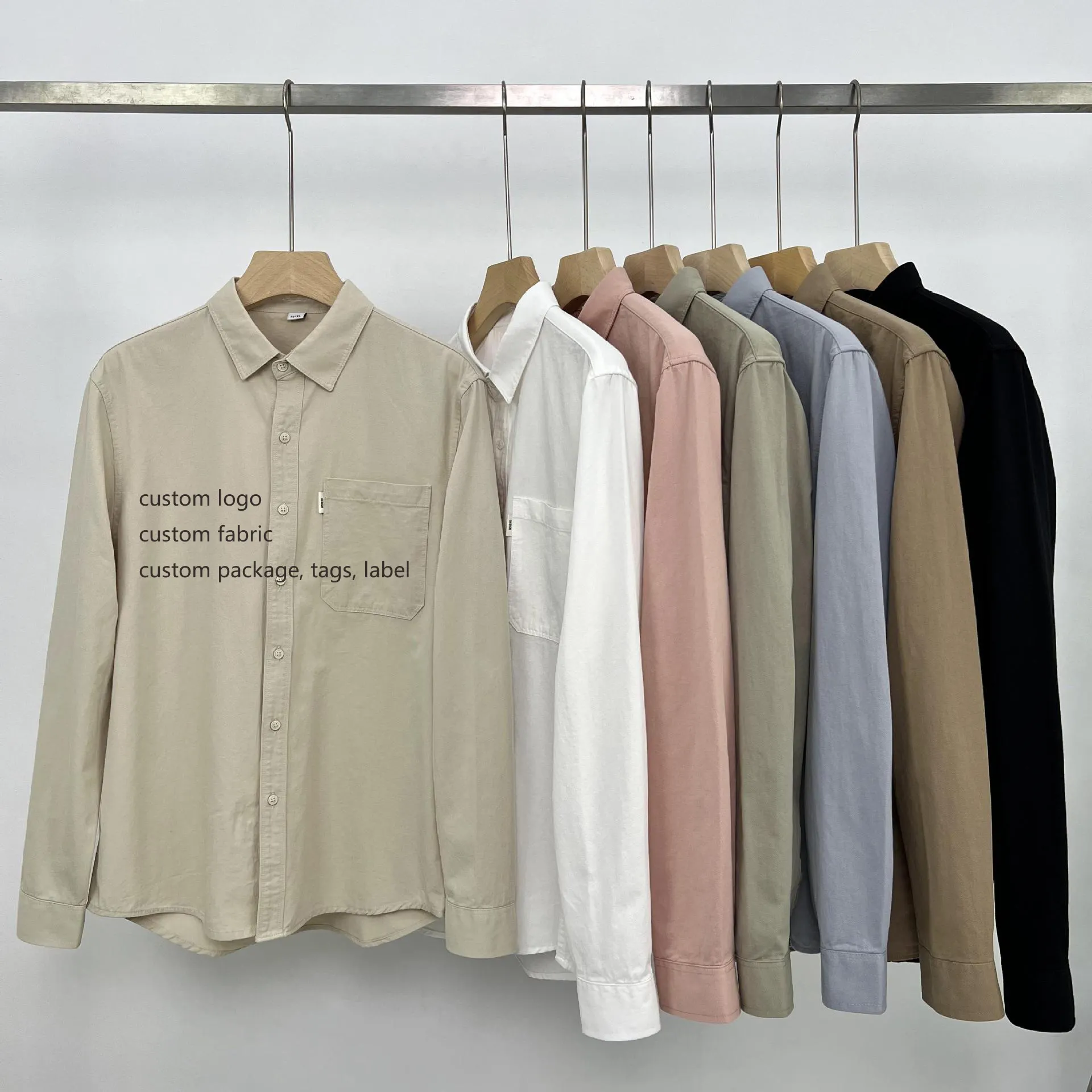 Camisa polo 100% algodão manga longa para homens, camisa casual com bolso, camisa polo bordada solta e de golfe
