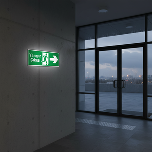 Señal de Salida de Emergencia de 220V con Flecha Derecha, Luz Fotoluminiscente para Uso en Interiores y Exteriores, Material de Acero, Aluminio, Acrílico y Metal, SMD IP65 - Product Image 3