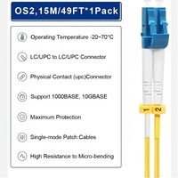 Câble de brassage fibre optique KEXINT OS2 jaune LC/UPC vers LC monomode duplex 9/125 LSZH FTTH, garantie 3 ans