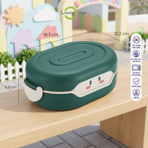 MICROWAVE <b>LUNCH</b> <b>BOX</b> BENTO <b>BOX</b> CUTE DESIGN KOREAN STYLE BPA FREE 780ml 2 <b>COMPARTMENTS</b> DETACHABLE ENVIRONMENT-FRIENDLY - Product Image 1