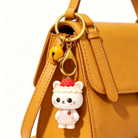 Pinshuo 20 jaar bestseller op maat gemaakte 3D schattige cartoon hond & fruit logo zachte PVC rubberen sleutelhanger herdenkingsgeschenk mode