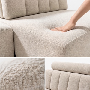 Canapé lounge spacieux et minimaliste en tissu |   Canapé modulaire multi-places avec coussins amovibles pour salon familial ou villa - Product Image 5