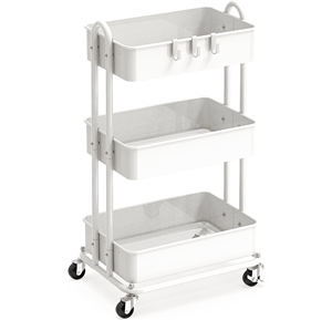 Carrito de Almacenamiento Móvil de 3 Niveles, Carrito de Almacenamiento de Metal con Ruedas para Papelería - Product Image 1