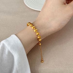 Dylam Charm Chunky 925 Sterling <b>Silver</b> Rhodium 18K Gold Plated 5A Zirconia Circle Bead Beaded <b>Bangles</b> <b>Bracelets</b> for Women - Product Image 4