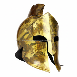 Traje de armadura de caballero medieval hecho película de acero sólido 300 casco recreación casco Plume Metal con arte negro y hierro coleccionable - Product Image 1
