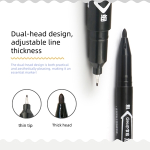 <span class=keywords><strong>Set</strong></span> Professionale di 10 <span class=keywords><strong>Pennarelli</strong></span> a Olio a Doppia Punta con 3 Colori Selezionabili per Marcatura, Disegno e Contorno - Product Image 5