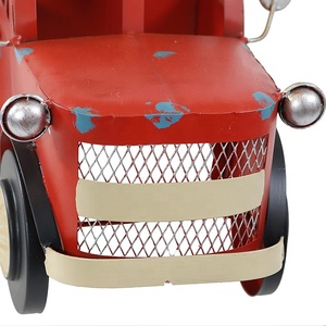 Soporte de estante de vino de encimera de hierro con hoja de camión de Metal rojo rústico para tiendas de fiesta 4 botellas de licor de vino - Product Image 3