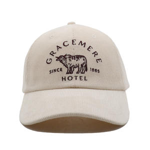Brown 6 Panel 3D Embroidery Logo <b>Dad</b> Hat Non-structured Outdoor Corduroy Unisex with Bows Letters Common Soft Fabric - Product Image 1