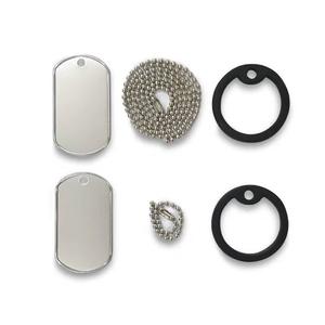 Placa de identificación chapada en acero inoxidable Etiqueta de perro en blanco con acabado brillante - Product Image 2