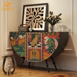 Consolle d'ingresso in legno massello cinese, lussuosa decorazione <span class=keywords><strong>per</strong></span> la casa nuova, mobile contenitore convertibile da parete <span class=keywords><strong>per</strong></span> ingresso, <span class=keywords><strong>corridoio</strong></span> e soggiorno - Product Image 1