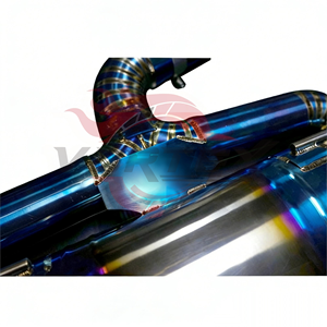 Échappement Catback Valvetronic Vortex Blue Burnt Titanium pour Audi RS3 2.5T, silencieux de course à découpe en forme de pie avec système à double embouts ovales - Product Image 5