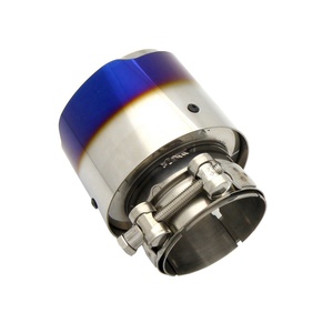 Silenziatore di copertura blu bruciato punta di scarico universale in acciaio inossidabile per BMW BENZ Audi <span class=keywords><strong>VW</strong></span> Golf silenziatore di scarico auto <span class=keywords><strong>logo</strong></span> personalizzato - Product Image 4