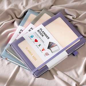 Pu Leather PP Hardcover Saddle Stitching 100gsm Self Care Thick Journals Notebook Planner with Elastic Band - Product Image 3