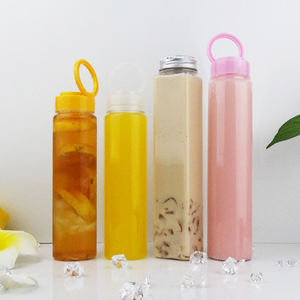Bottle <span class=keywords><strong>King</strong></span> Fabricante Suministro Cuadrado vacío PET Plástico Jugo Botellas de leche Envases desechables transparentes Bebida Fruta Embalaje - Product Image 1