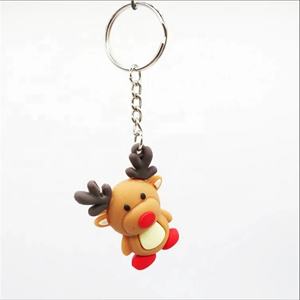 Pendentifs personnalisés Père Noël et Bonhomme de neige, souvenirs de Noël, porte-clés 3D en PVC souple, porte-clés en caoutchouc, pendentif de sac, porte-clés de voiture - Product Image 3